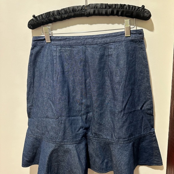 Draper James Ruffle Faux Wrap Chambray Skirt NWOT Size 4 - Picture 4 of 9